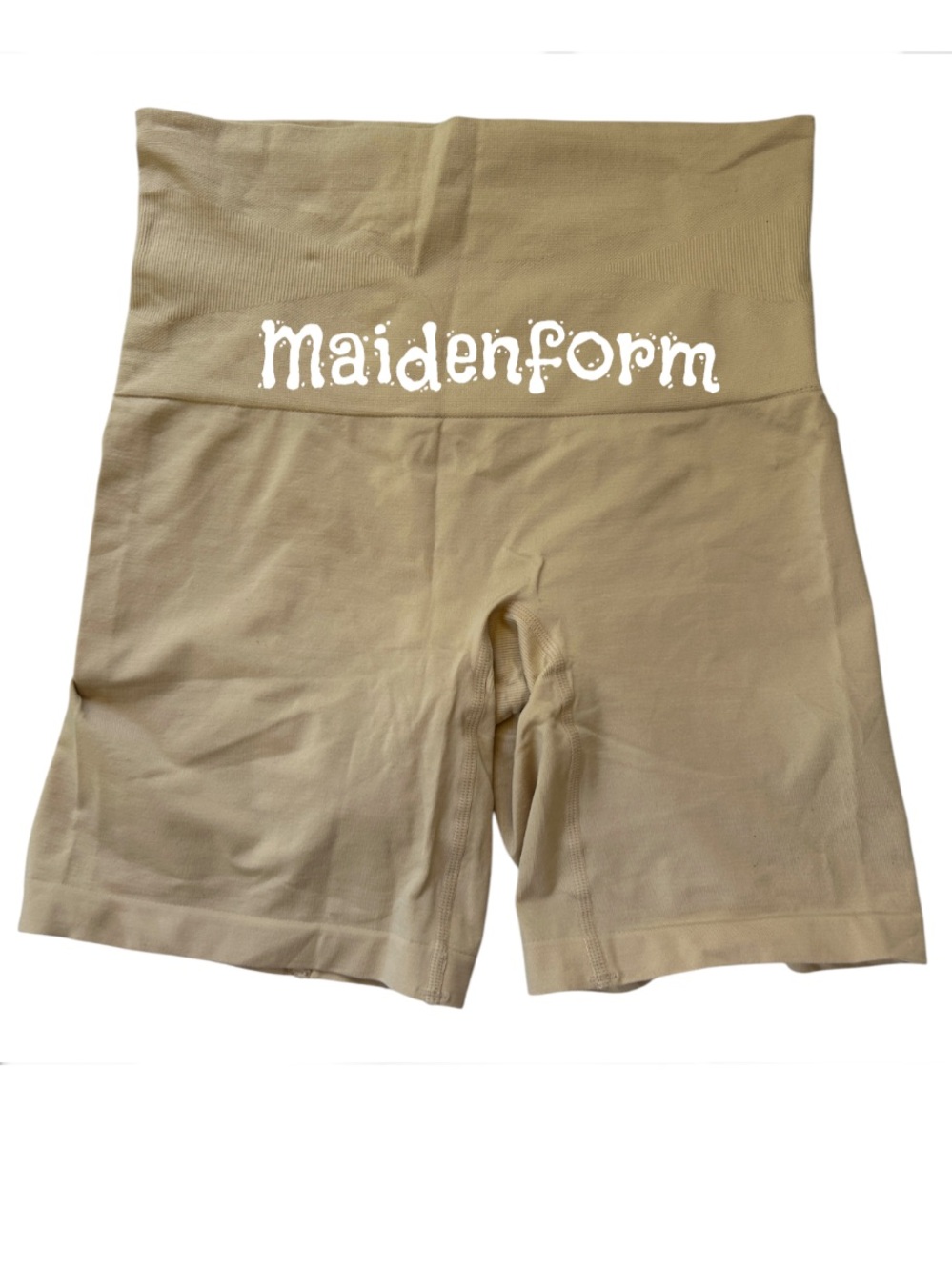 High-Waist Shaping Shorts in Beige